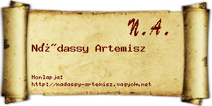 Nádassy Artemisz névjegykártya